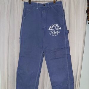 Blue 'Protect Earth' Graphic Work Pants- Stan Ray